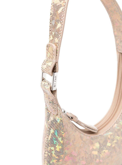 Shop By Far Woman's Baby Amber Metallic Fabric  Handbag In Pink