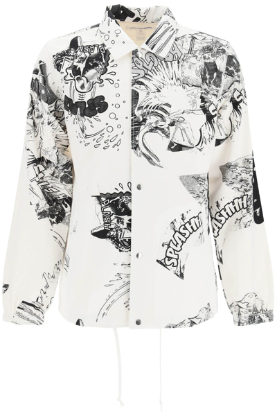 Shop Comme Des Garçons Shirt Comme Des Garcons Shirt Graphic Print Cotton Jacket In Mixed Colours