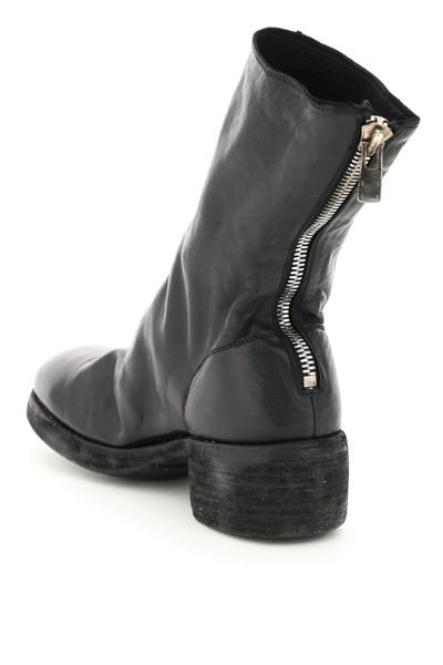 Guidi Rear-zip Horse Leather Boots In Black