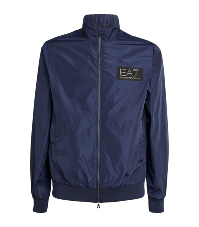 Shop Ea7 Zip-up Jacket In Navy