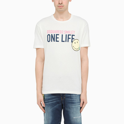 Shop Dsquared2 | Smiley White T-shirt