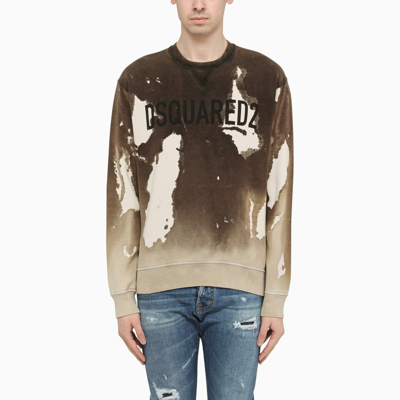 Shop Dsquared2 Beige Crewneck Sweatshirt