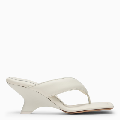 Shop Gia Borghini Ivory Gia 6 Wedge Thong Sandals In White