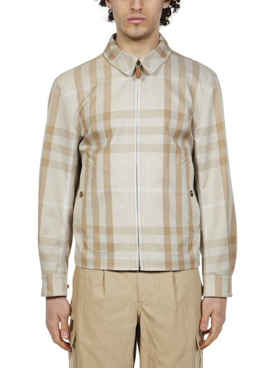 Shop Burberry Harrington Jacket In Beige