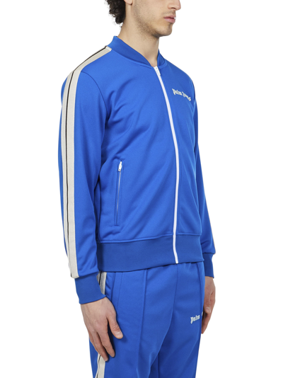 Shop Palm Angels Bomber Track Jacket <br> In Blue