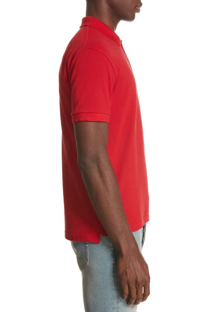 Shop Comme Des Garçons Play Heart Logo Slim Fit Polo In Red