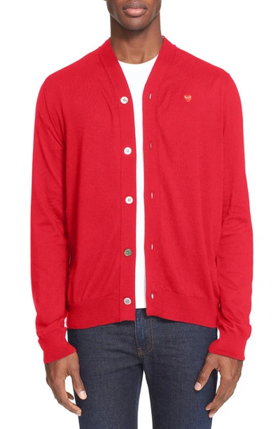 Shop Comme Des Garçons Play Heart Logo Slim Fit Polo In Red