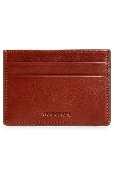 Shop Nordstrom Richmond Leather Id Card Case In Brown Henna