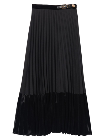 Shop Sandro Women's Velna Pleated Midi Skirt In Black