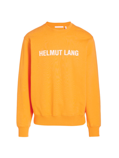 Shop Helmut Lang Men's Core Logo Crewneck Sweatshirt In Apricot