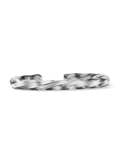 Shop David Yurman Men's 8mm Cable Edge Cuff Bracelet In Silver