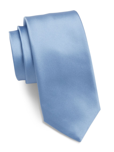 Shop Saks Fifth Avenue Men's Collection Solid Silk Tie In Light Blue