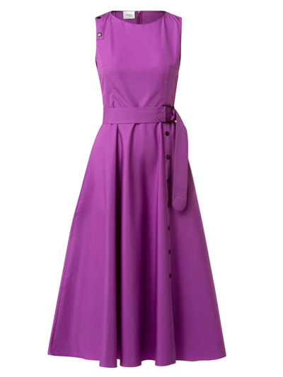 Shop Akris Punto Women's Snap Button Midi-dress In Purple