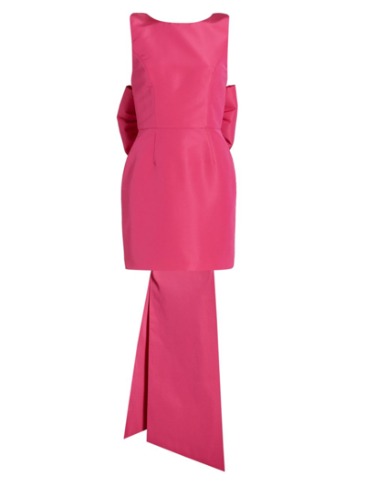 Shop Alexia Maria Women's Ella Silk Faille Bow Minidress In Pink