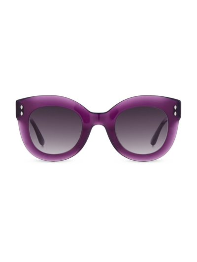 Shop Isabel Marant Women's 49mm Round Sunglasses In Purple