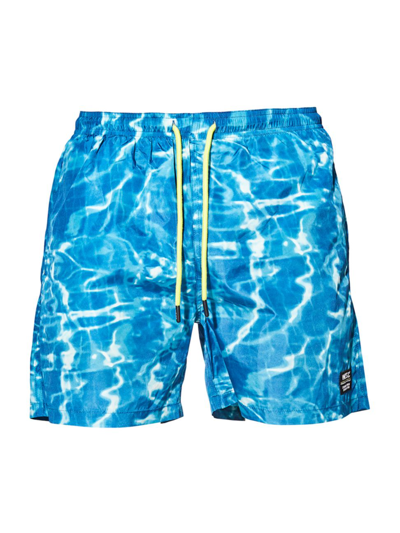 Shop Wesc Men's Zack Pool Shorts In Blue Multi