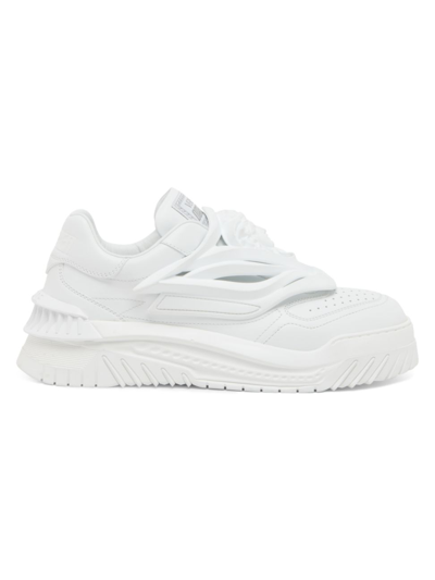 Shop Versace Men's Odissea Caged Rubber Medusa Sneakers In White