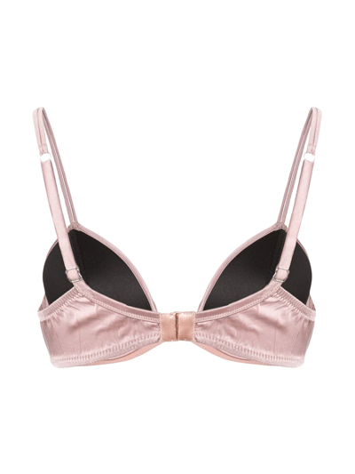 Shop Fleur Du Mal Luxe Plunge Bra In Neutrals