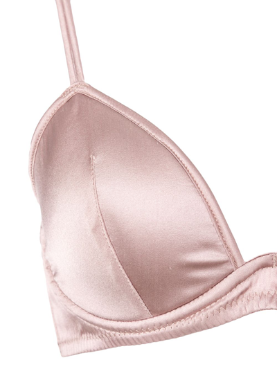 Shop Fleur Du Mal Luxe Plunge Bra In Neutrals