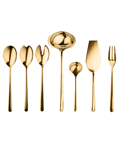 Shop Mepra Linea Oro Full Serving Set, 7 Piece In Gold-tone