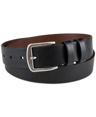 Shop Club Room Men's Burnished-edge Belt, Created For Macy's In Black