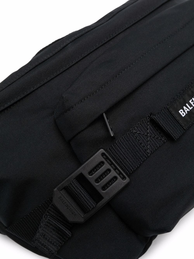 Shop Balenciaga Logo Patch Messenger Bag In Black