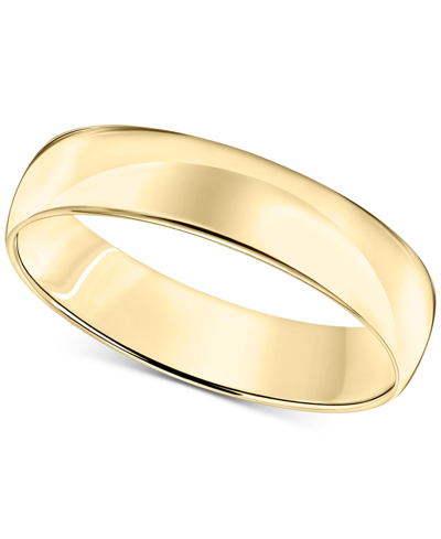Shop Macy's Men's Comfort Fit Wedding Band (5mm) In 14k Gold Or 14k White Gold In Yellow Gold