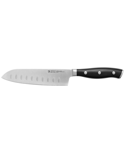 J.a. Henckels Henckels Forged Accent 5" Hollow Edge Santoku Knife In Stainless Steel Blade And Black Handle
