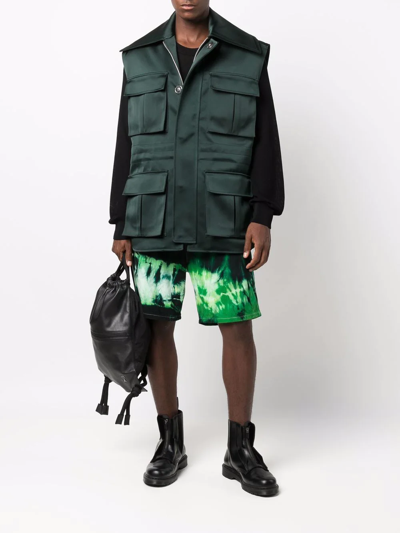 Ami Alexandre Mattiussi Ami Paris Bermuda Shorts With Tie Dye Pattern In Green