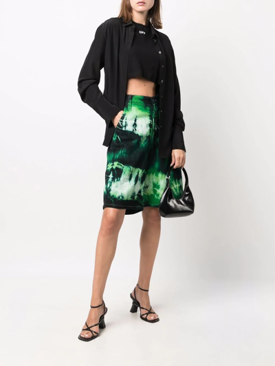 Ami Alexandre Mattiussi Ami Paris Bermuda Shorts With Tie Dye Pattern In Green