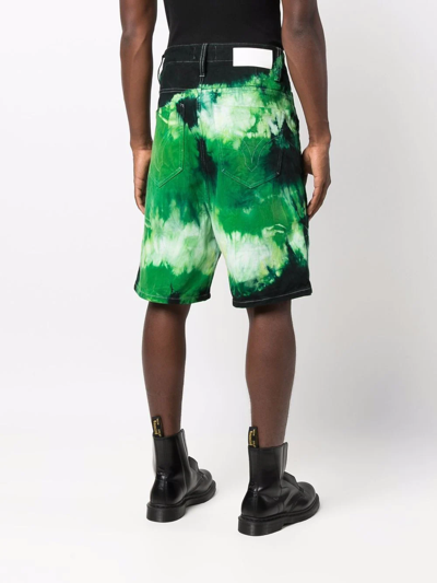 Shop Ami Alexandre Mattiussi Alex Fit Tie-dye Shorts In Green