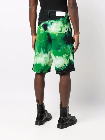 Ami Alexandre Mattiussi Ami Paris Bermuda Shorts With Tie Dye Pattern In Green