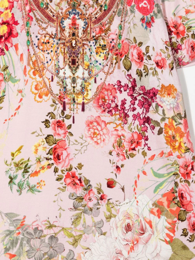 Shop Camilla Floral-print T-shirt Dress In Pink