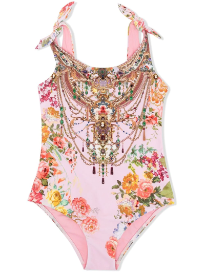 Shop Camilla Floral-print Swimsuit In Pink