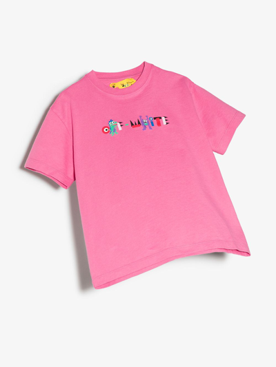 Shop Off-white Monster-print Cotton T-shirt In Pink