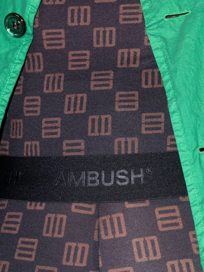 Shop Ambush Monogram-print High-waist Cycling Shorts In Black