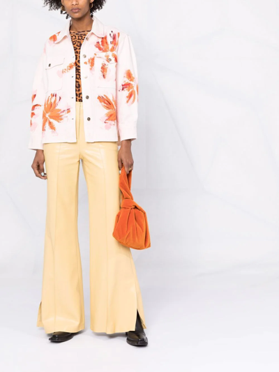 Alanui Desert Island Denim Jacket In Pink