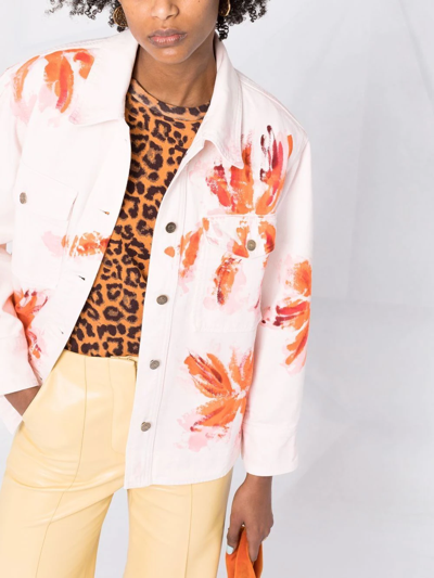 Alanui Desert Island Denim Jacket In Pink