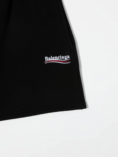 Shop Balenciaga Political Campaign Logo-print Shorts In Black