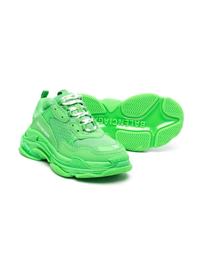 Shop Balenciaga Triple S Lace-up Sneakers In Green