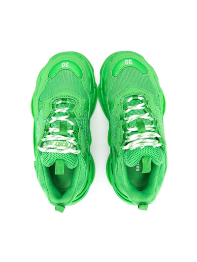 Shop Balenciaga Triple S Lace-up Sneakers In Green