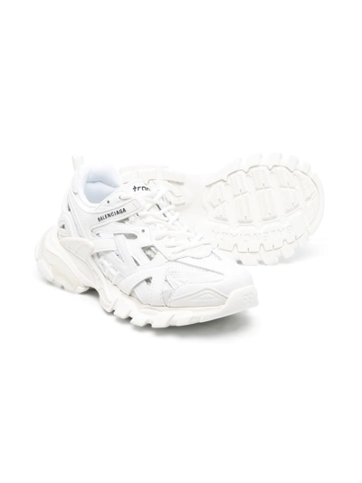 Shop Balenciaga Track.2 Panelled Lace-up Sneakers In White