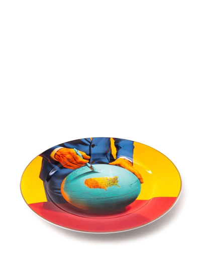 Seletti Globe Dinner Plate In Yellow