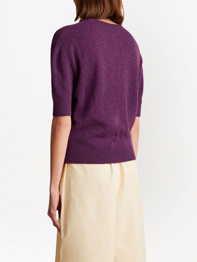 Shop Khaite Sierra V-neck Cashmere Jumper In Purple