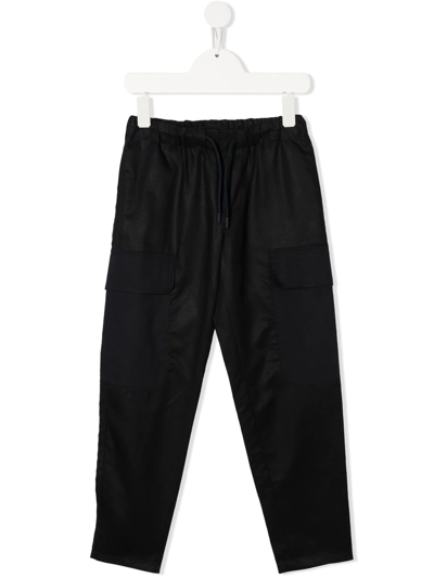 Shop Emporio Armani Drawstring-waist Trousers In Blue