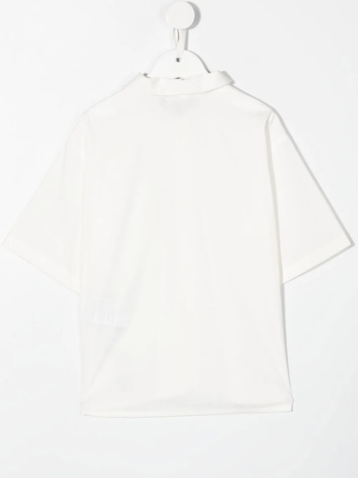Shop Emporio Armani Logo-print Short-sleeved Shirt In White