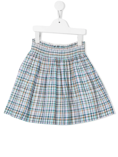 Shop Bonpoint Teen Noumea Checked Mini Skirt In Blue