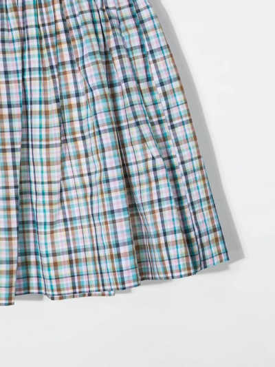 Shop Bonpoint Teen Noumea Checked Mini Skirt In Blue