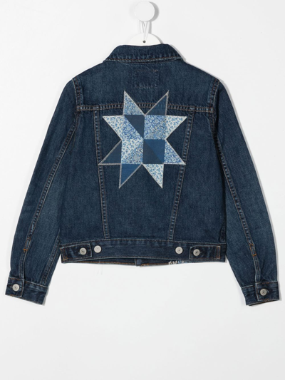 Shop Ralph Lauren Patchwork-embellished Denim Jacket In Blue