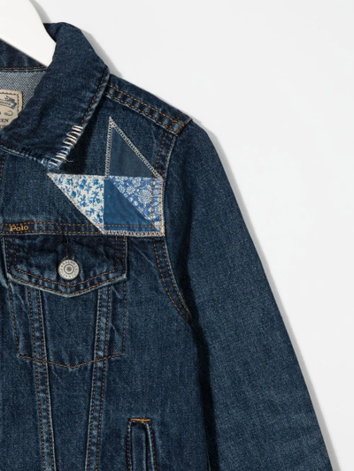 Shop Ralph Lauren Patchwork-embellished Denim Jacket In Blue